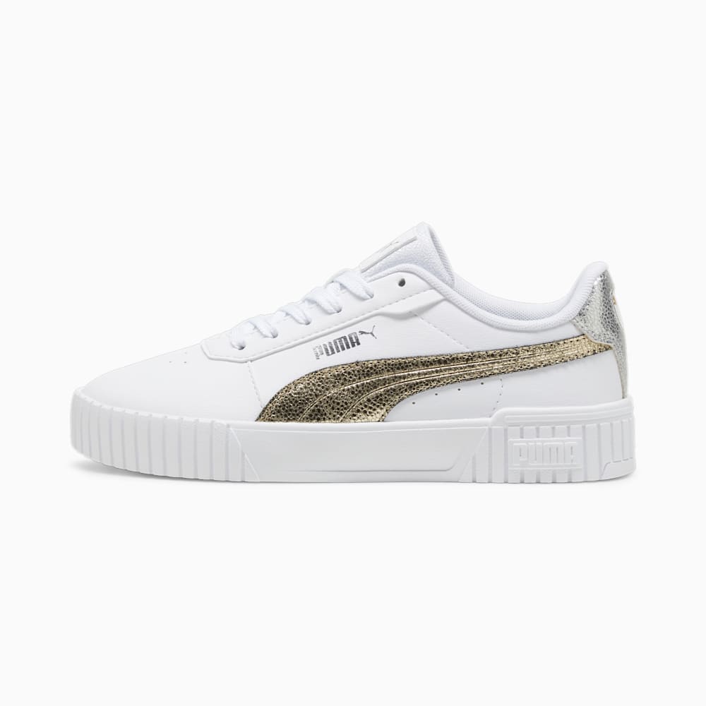 Puma Carina 2.0 Metallic Shine Sneakers - White-Gold-Silver