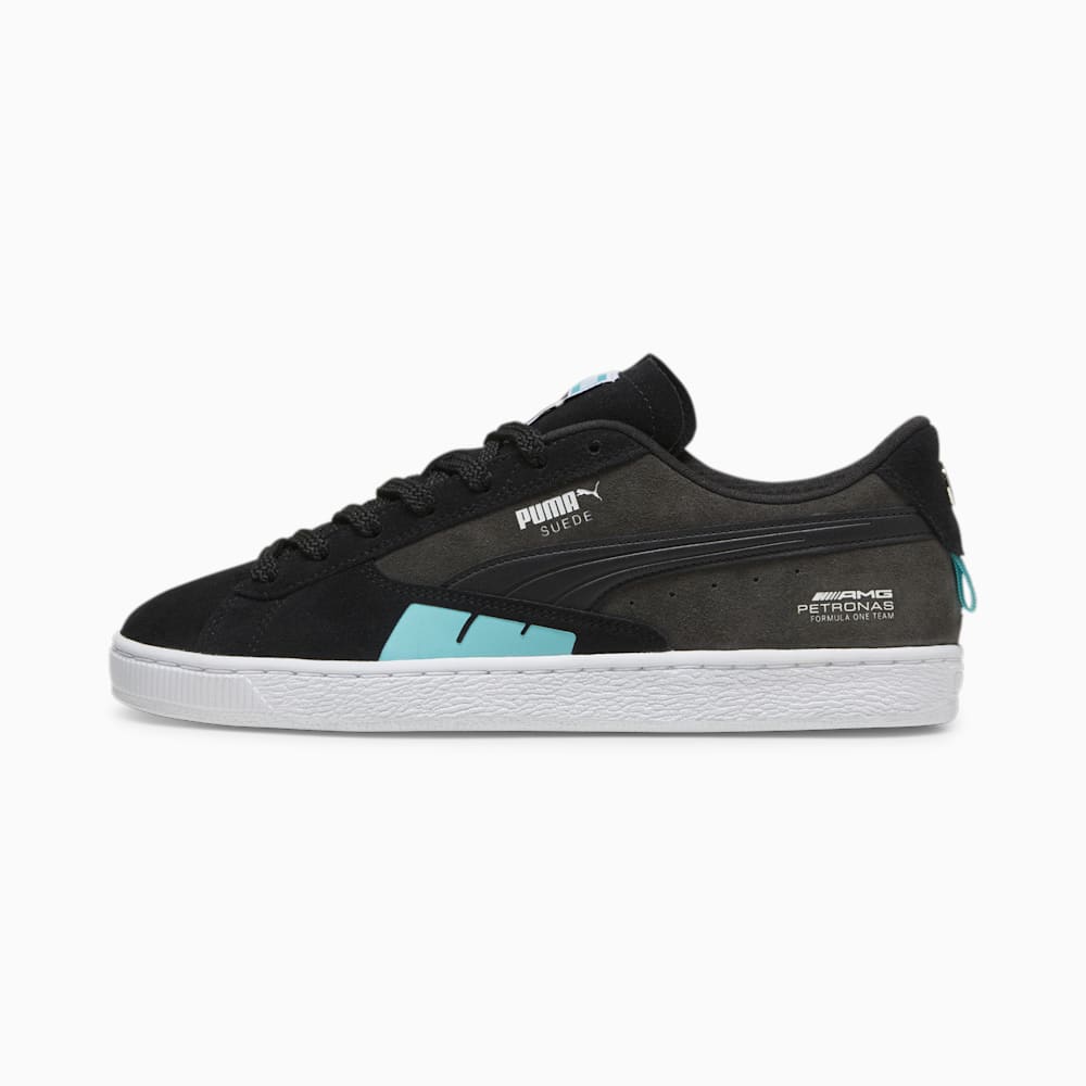 Puma Mercedes AMG-Petronas F1? Suede Sneakers - Black-Flat Dark Gray-Sheen Green