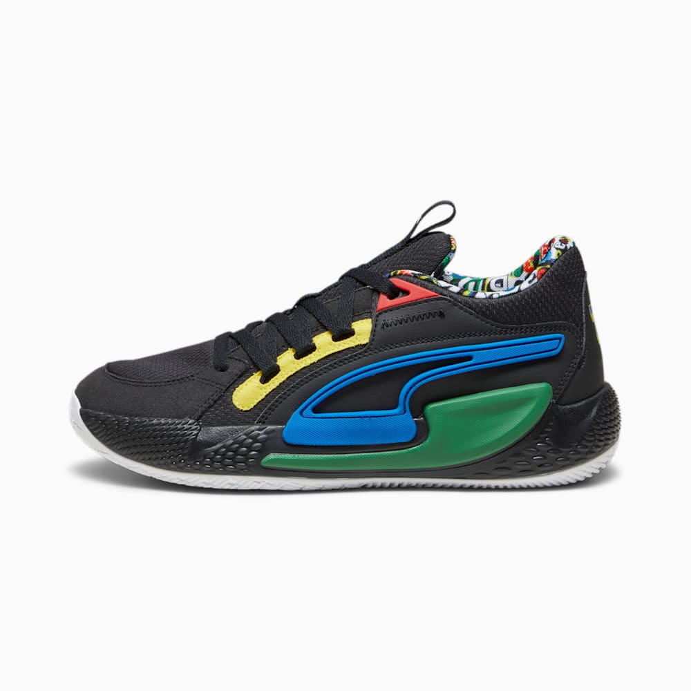 Puma Court Rider Chaos Trash Talk Basketball Sneakers - Black-Pel?? Yellow-Archive Green-Racing Blue-White