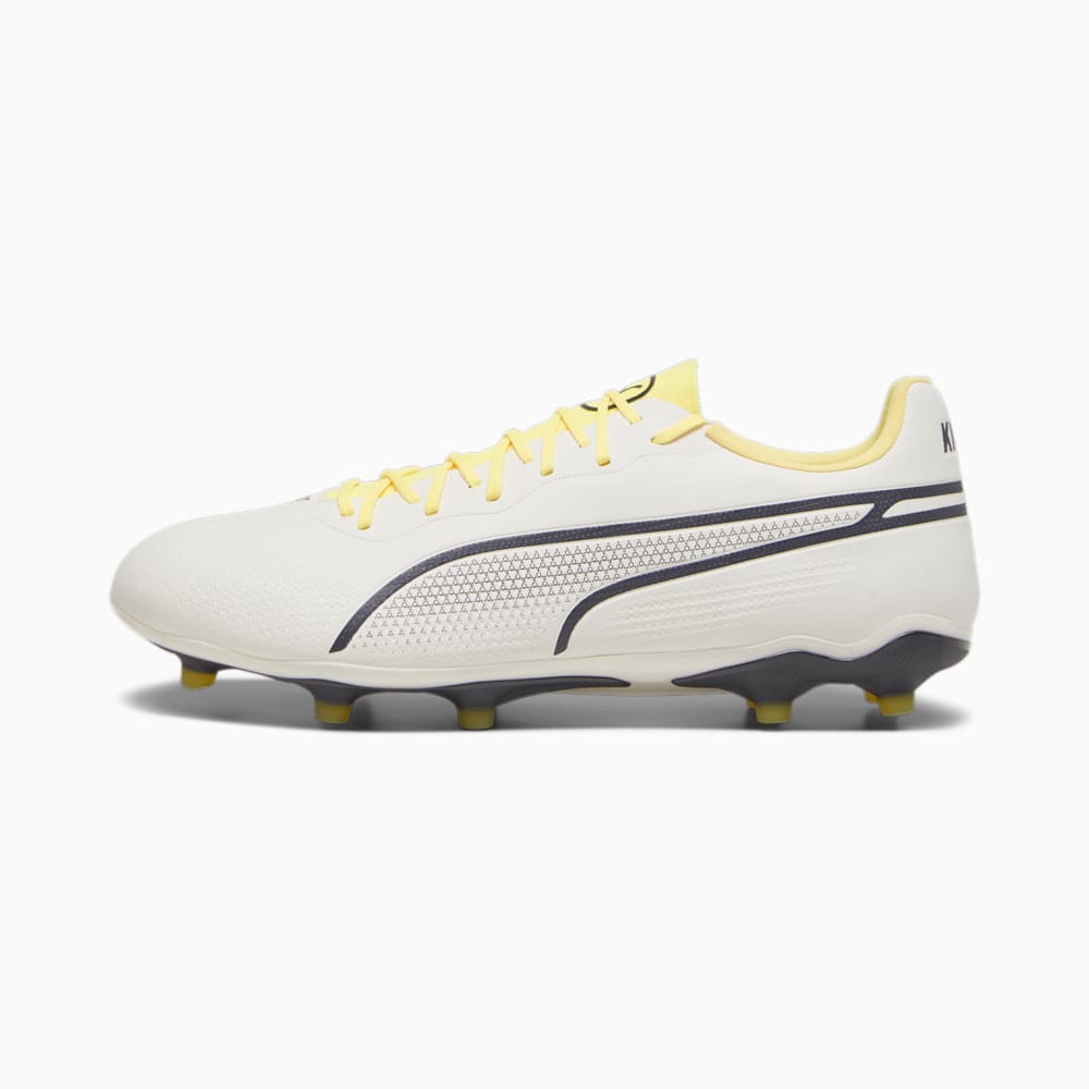 Puma KING PRO FG/AG Soccer Cleats - Alpine Snow-Asphalt-Yellow Blaze