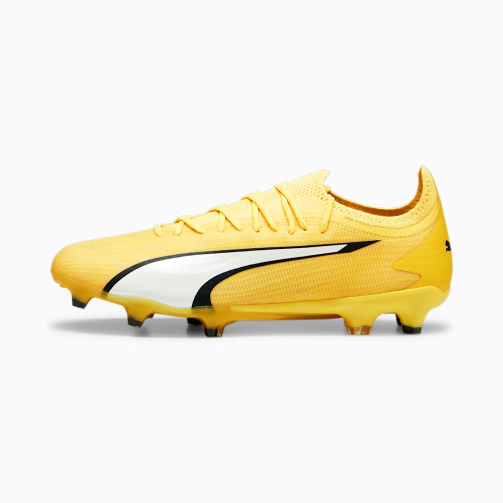 Puma ULTRA ULTIMATE FG/AG Soccer Cleats - Yellow Blaze-White-Black