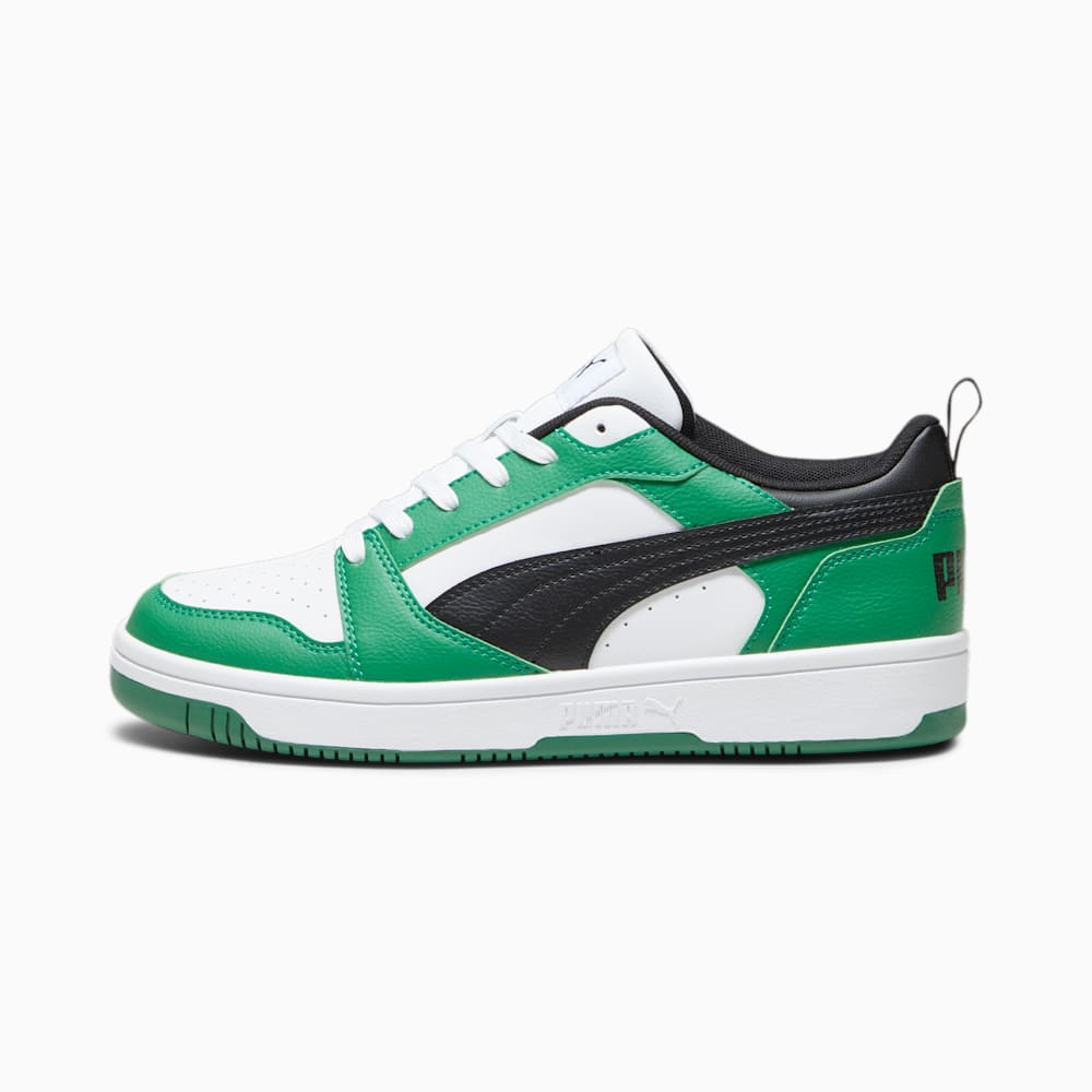 Puma Rebound V6 Low Sneakers - White-Black-Archive Green