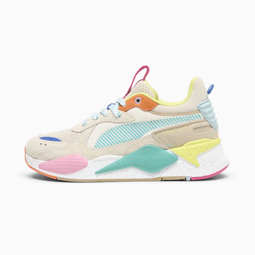 Puma RS-X Suede Multi Sneakers - Alpine Snow-Prairie Tan-Rickie Orange