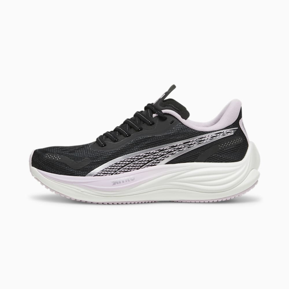 Puma Velocity NITRO? 3 Running Shoes - Black-Silver-Grape Mist