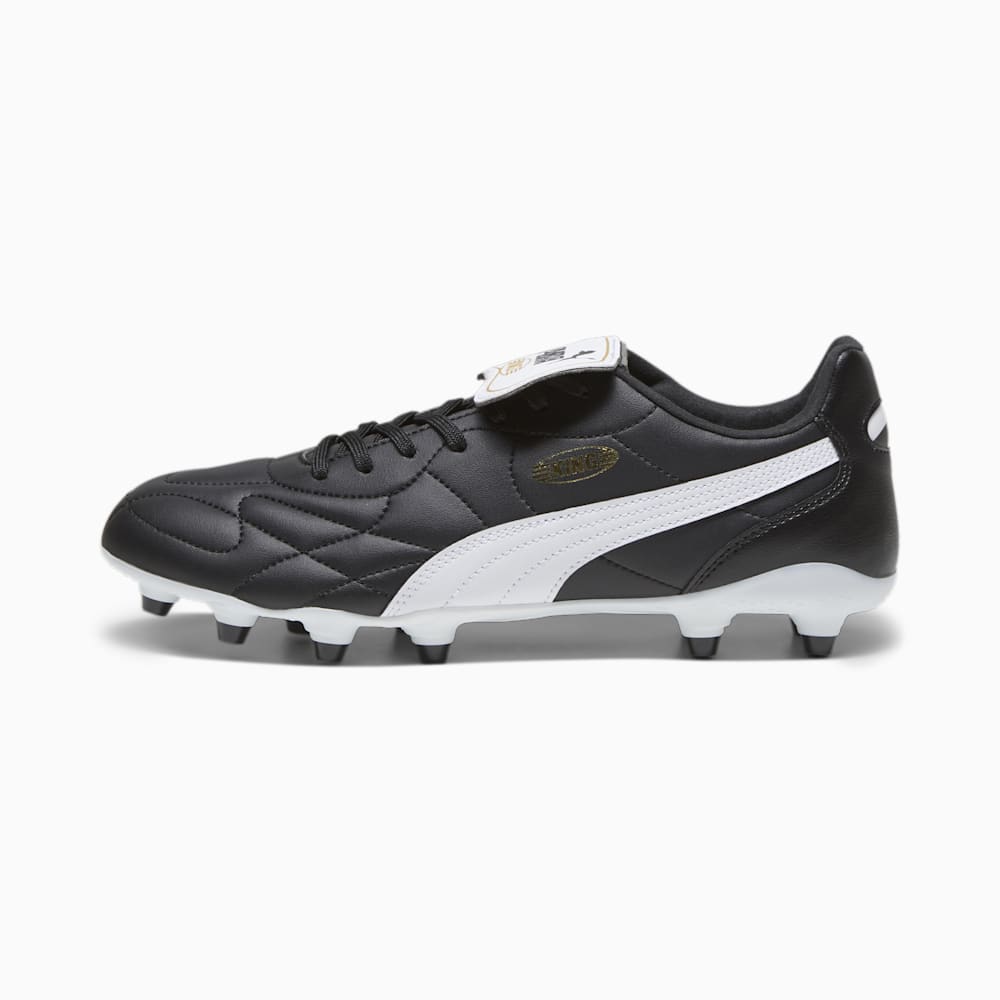 Puma KING TOP FG/AG Soccer Cleats - Black-White-Gold