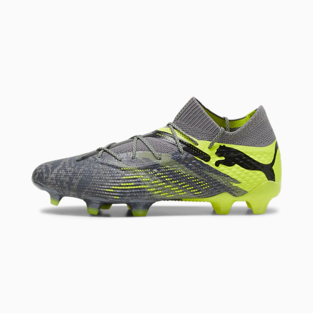 Puma FUTURE 7 ULTIMATE RUSH FG/AG Soccer Cleats - Strong Gray-Cool Dark Gray-Electric Lime