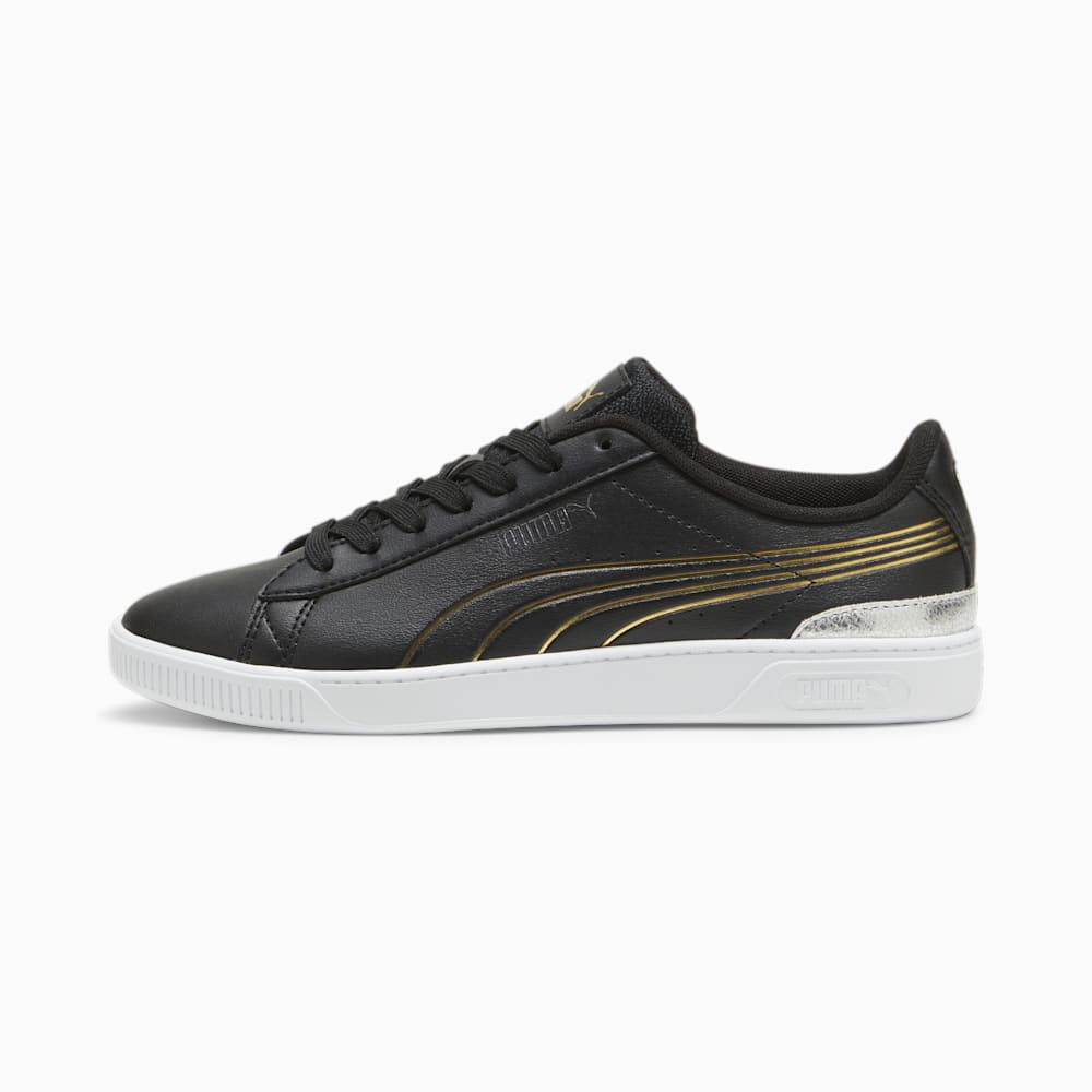 Puma Vikky v3 Metallic Shine Sneakers - Black-Gold-White