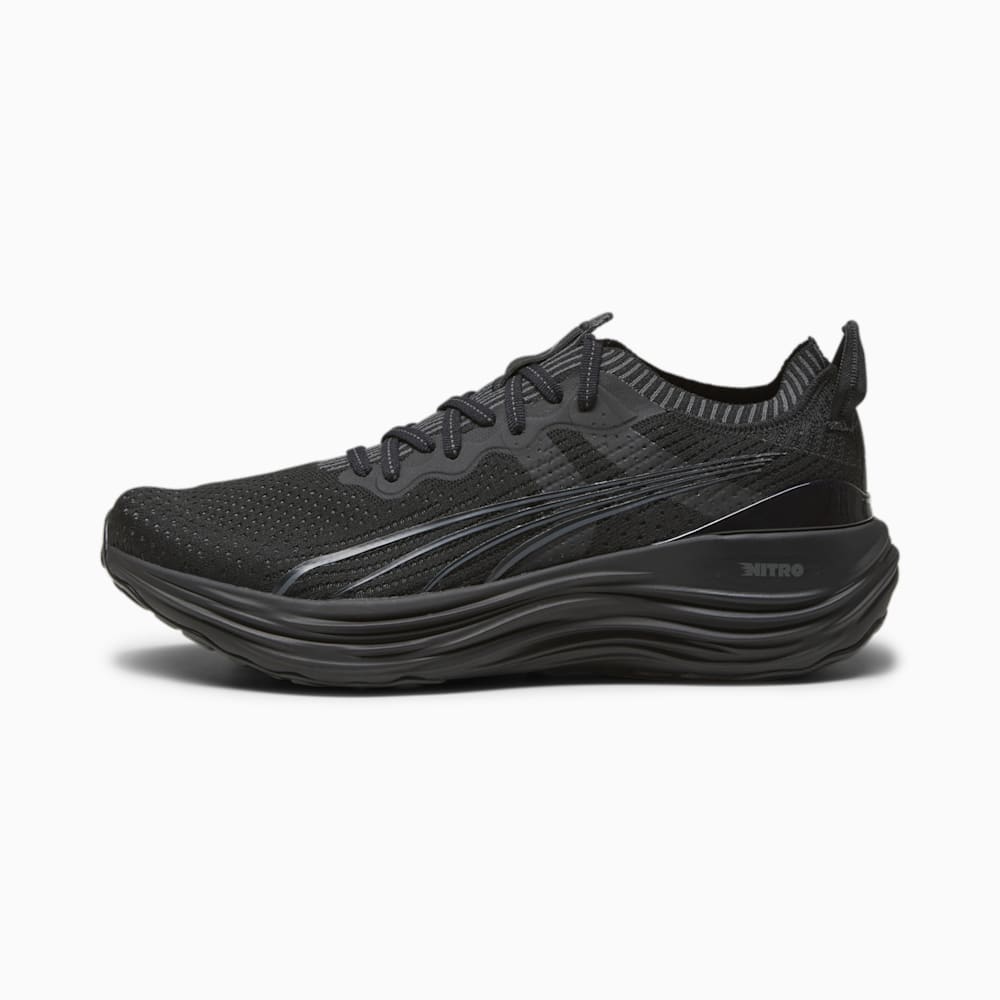 Puma ForeverRun NITRO? Knit Running Shoes - Black-Shadow Gray