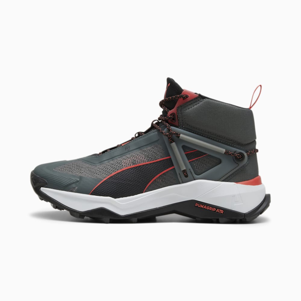 Puma SEASONS Explore NITRO? Mid Hiking Shoes - Mineral Gray-Black-Active Red