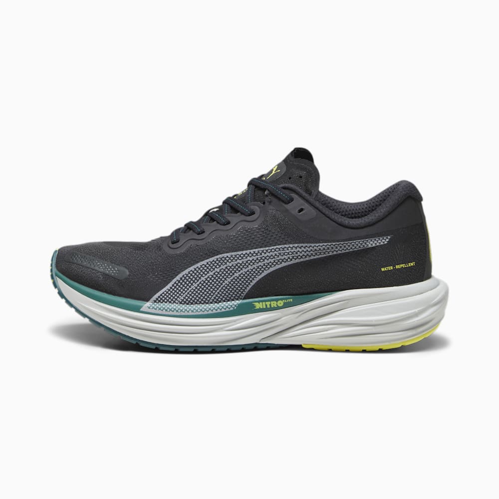 Puma Deviate NITRO? 2 WTRepel Running Shoes - Black-Yellow Burst-Malachite