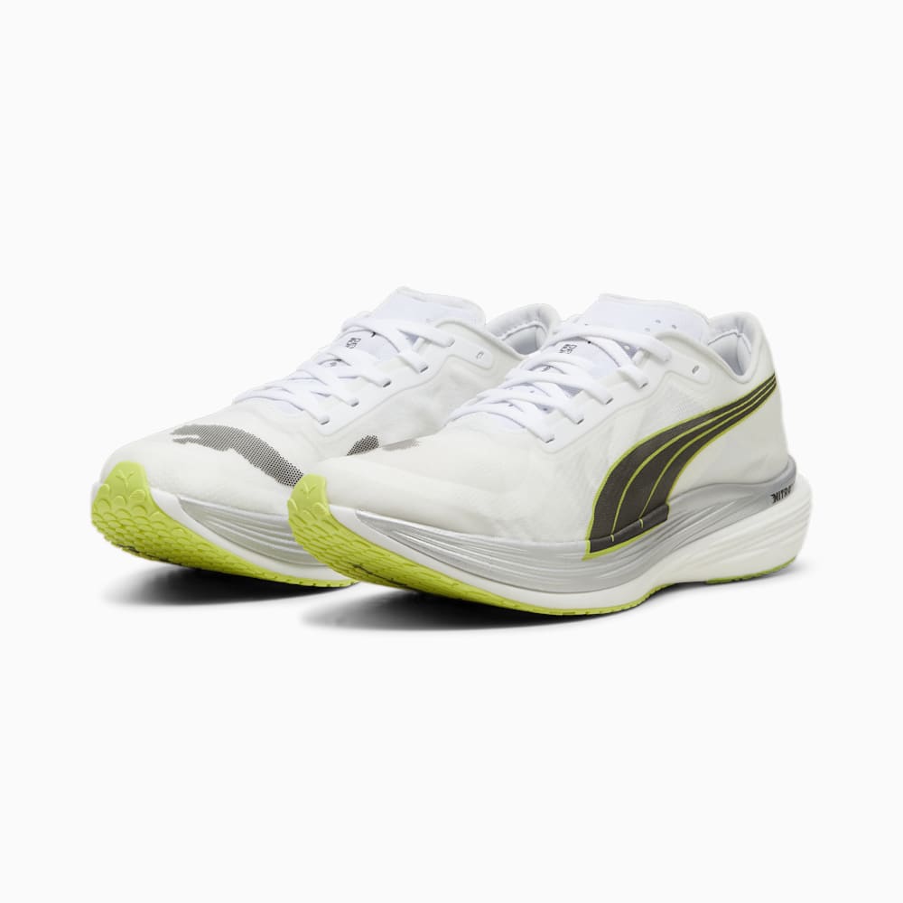 Puma Deviate NITRO? Elite 2 Fireglow Running Shoes - White-Lime Pow-Silver Mist