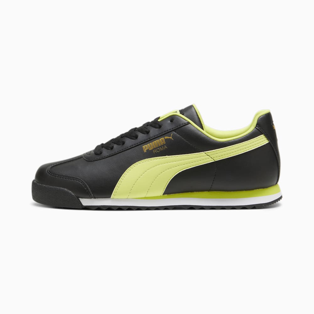 Puma Roma Basic+ Sneakers - Black-Lime Sheen