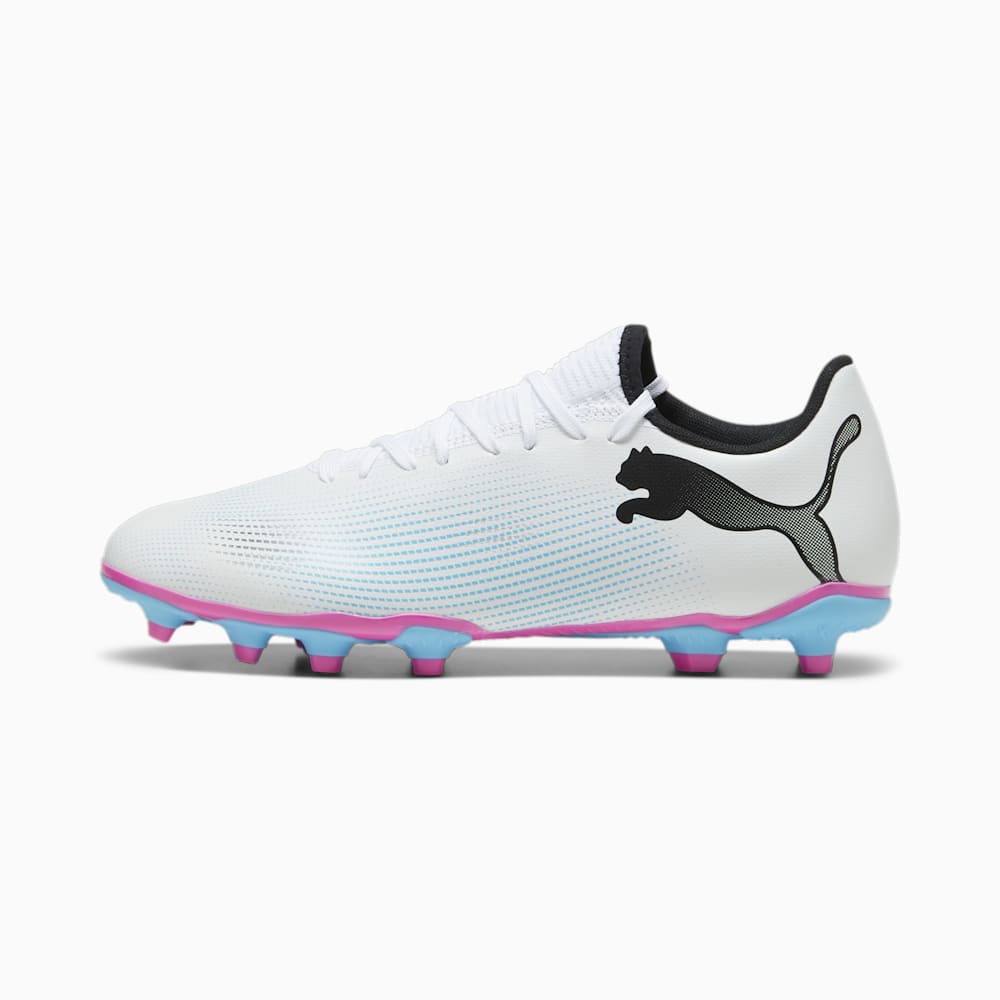 Puma FUTURE 7 PLAY FG/AG Soccer Cleats - White-Black-Poison Pink