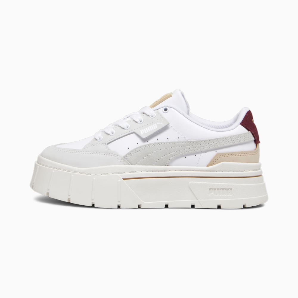 Puma Mayze Stack Luxe Sneakers - White-Warm White-Dark Jasper