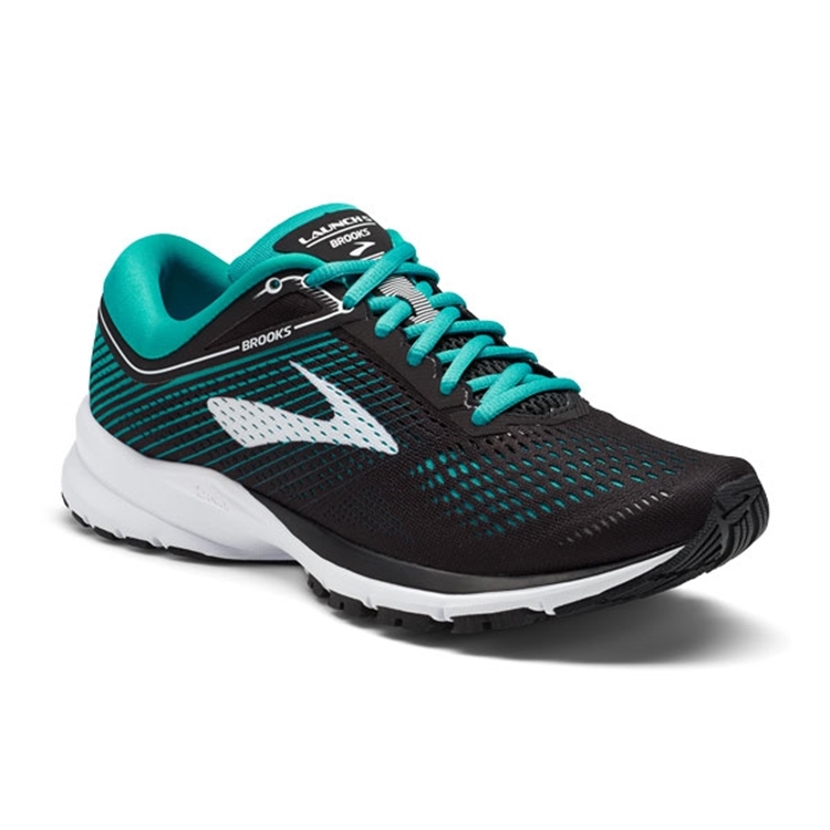 brooks Women's Launch 5 Black / Teal Green / White