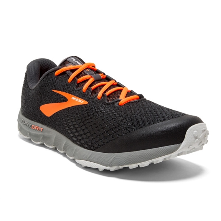 brooks Men's PureGrit 7 Black / Orange / Grey