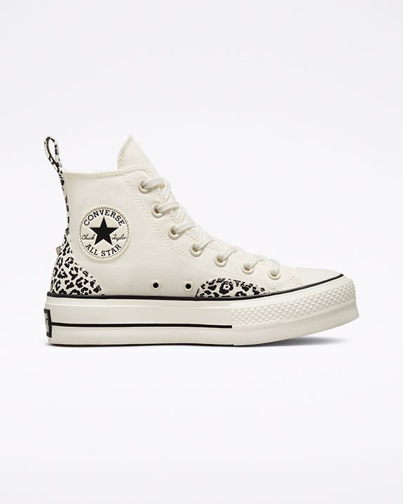 Womens Converse Chuck Taylor All Star Animalier Lift High Top Egret