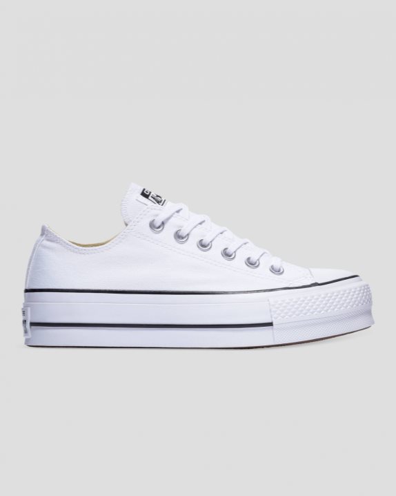 Womens Converse Chuck Taylor All Star Canvas Lift Low Top White