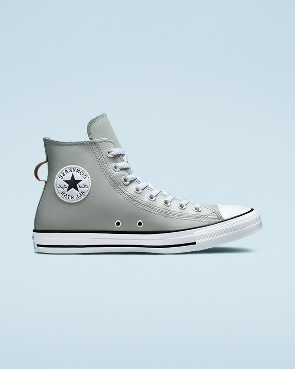 Unisex Converse Chuck Taylor All Star Crafted Faux Leather High Top Slate Sage