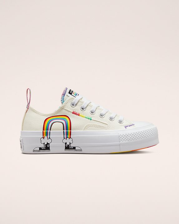 Unisex Converse Chuck Taylor All Star Pride Lift Low Top Egret