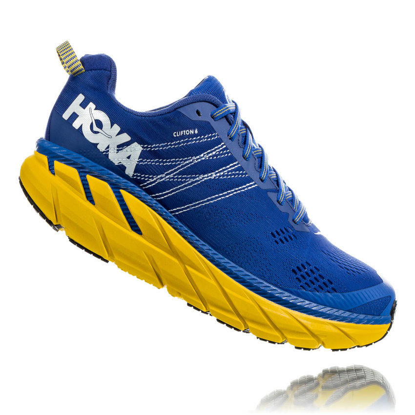 HOKA ONE ONE MEN'S CLIFTON 6 NEBULAS BLUE / LEMON UK Discount Spot Sales