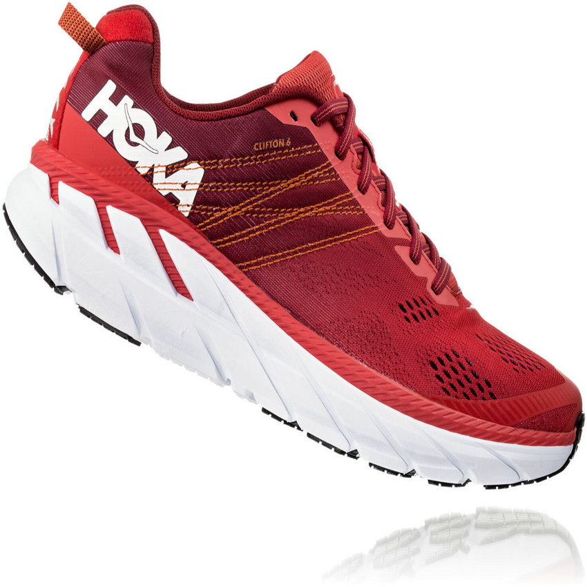 HOKA ONE ONE MEN'S CLIFTON 6 POPPY RED / RIO RED