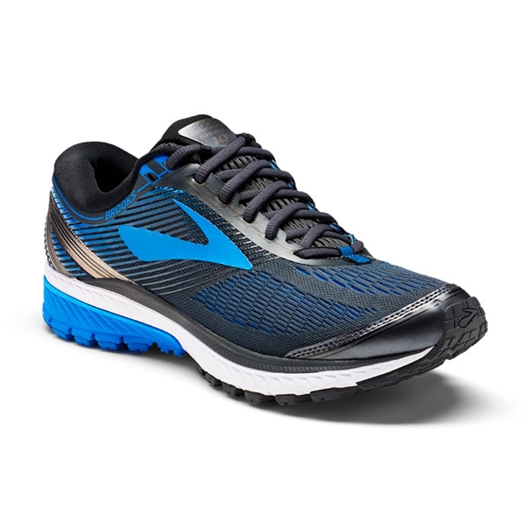 brooks Men's Ghost 10 Metallic Charcoal / Brooks Blue